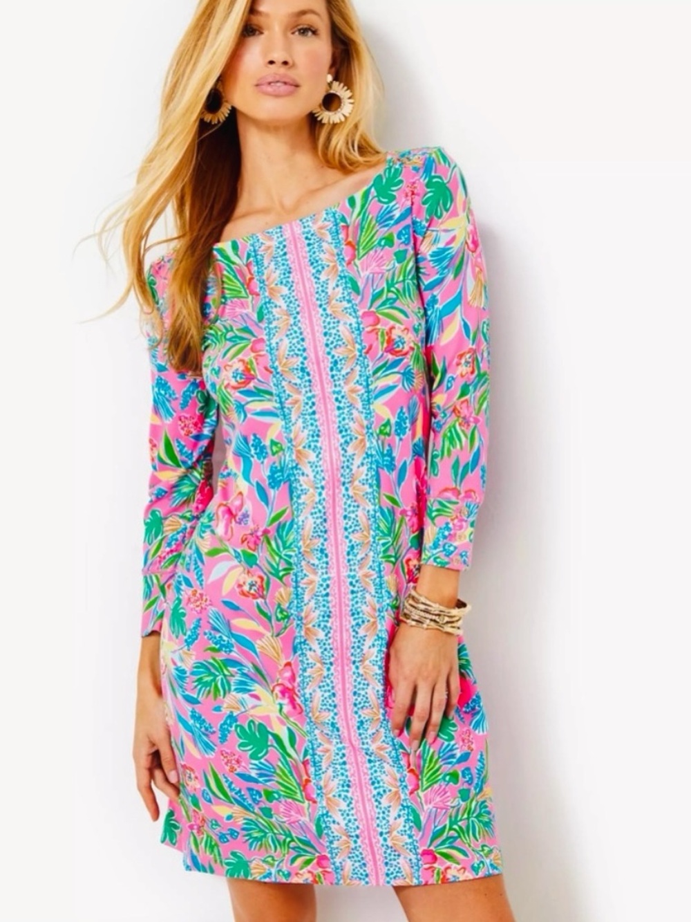 Lilly Pulitzer Like New Sophie Dress in Havana Pink Casa Jaguar Size Small